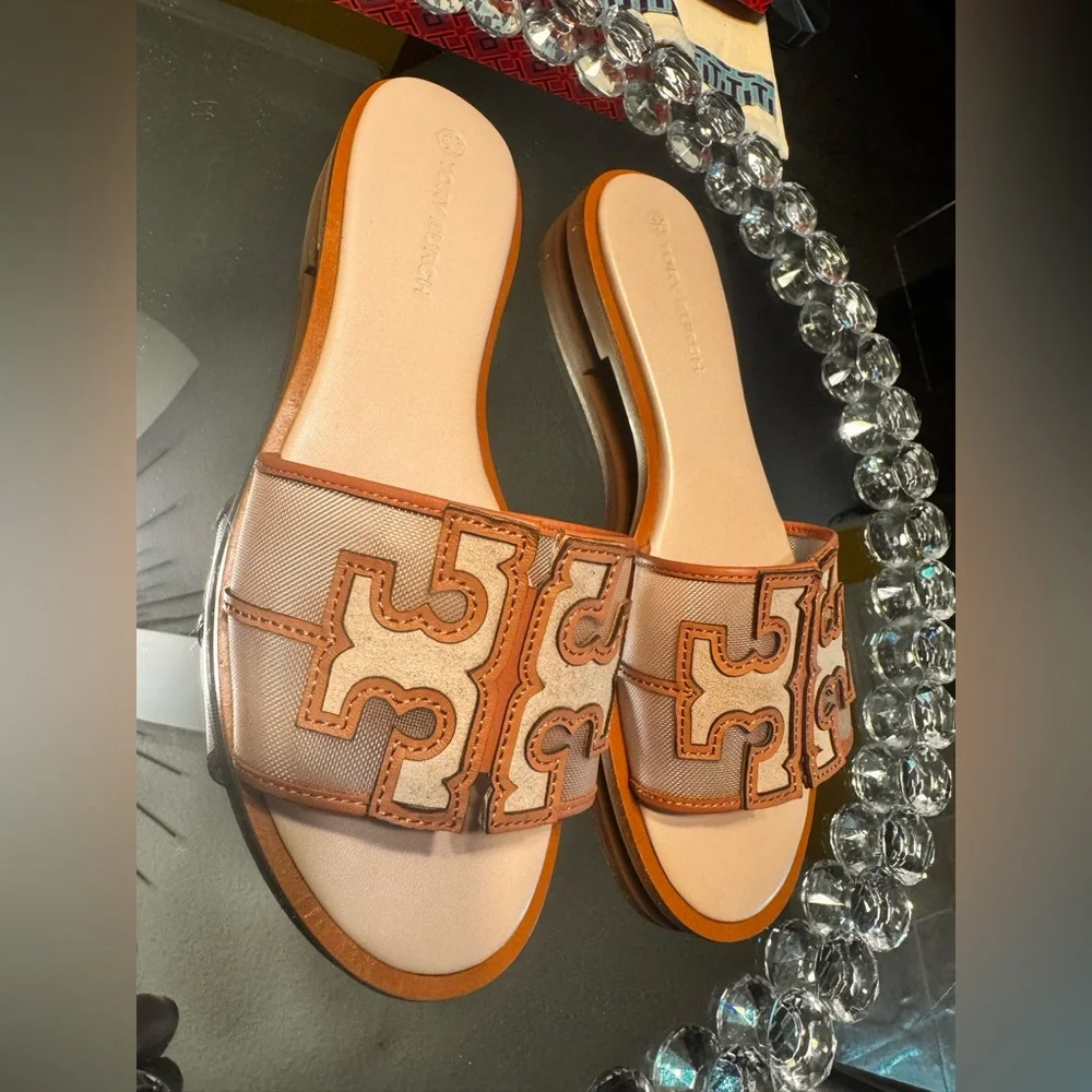 Tory Burch Women's Pink Ines Slide Sandals. Size 7